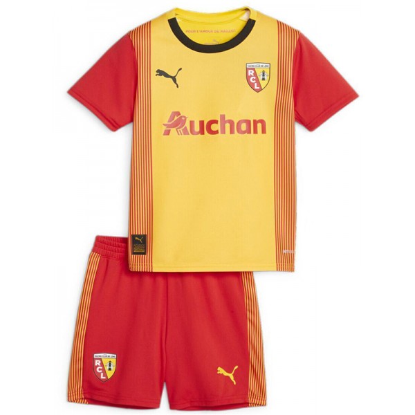 RC Lens domicile maillot de football pour enfants kit de football pour enfants premier mini-chemise de football uniformes pour jeunes 2023-2024